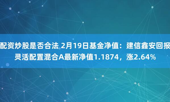 配资炒股是否合法 2月19日基金净值：建信鑫安回报灵活配置混合A最新净值1.1874，涨2.64%